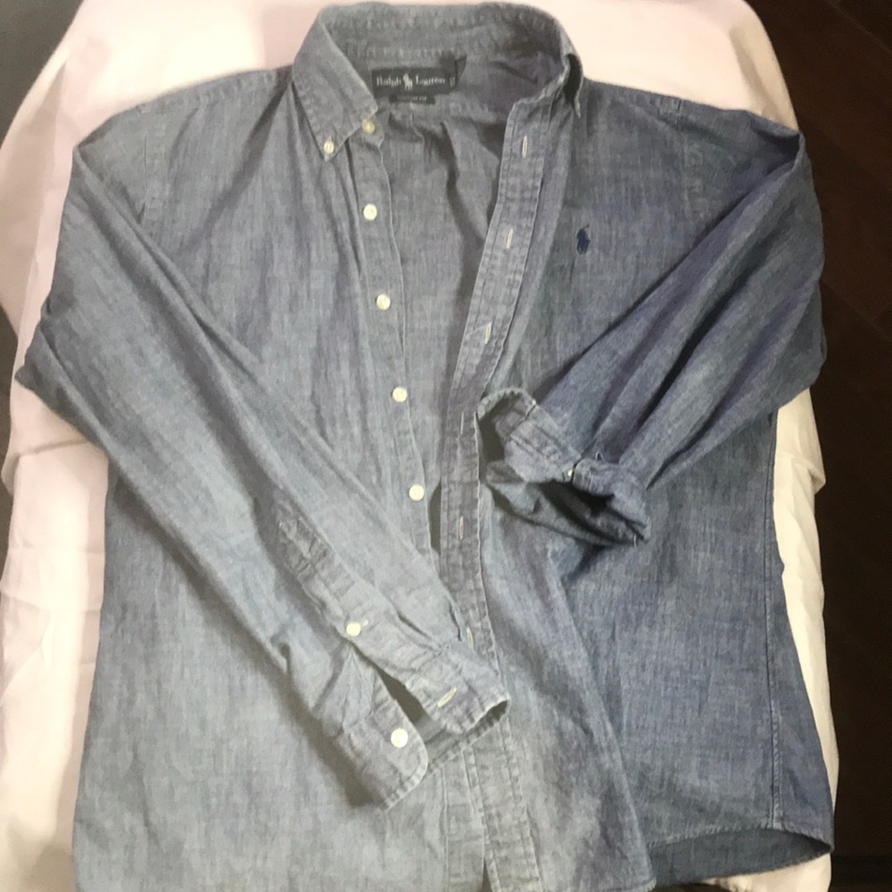 Men’s Fluorine chambray button down shirt